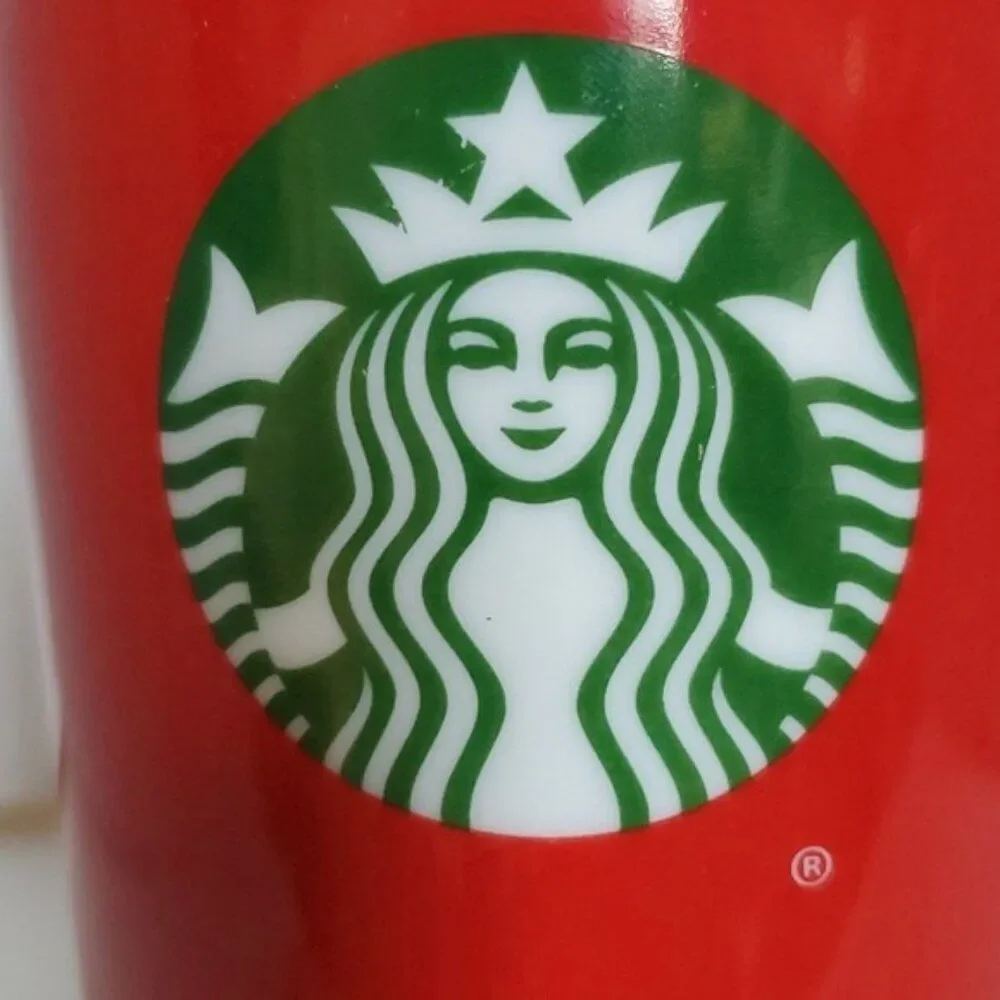 2017 Starbucks Travel Mug Cup Tumbler 11oz Ceramic Red Hot Cold Coffee Tea Cocoa
